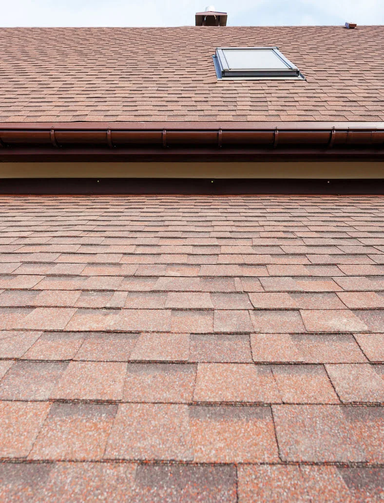 Roofing Image with skylight and brand new high tech shingles