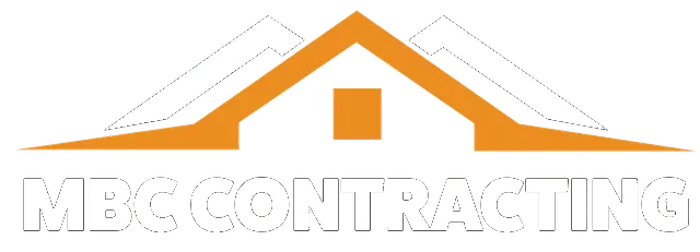 Alternate MBC Roofing logo. All white to contrast the dark background